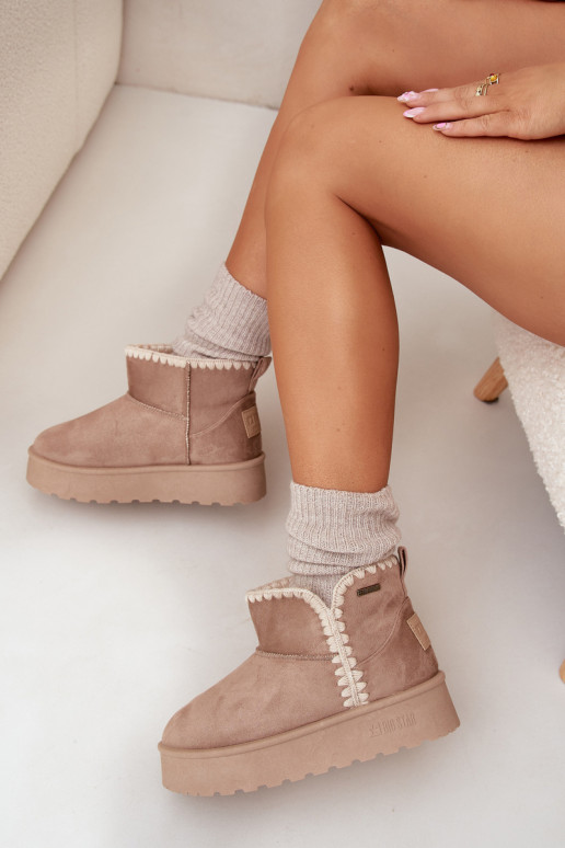 Stivali da neve Femminile con una piattaformaPrzeszyciami Big Star SS274129 beige