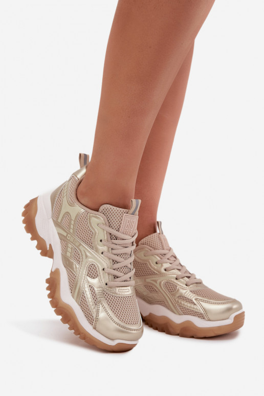 scarpe da ginnastica Scarpe modello sneakers Femminile Big Star SS274014 HI-POLY SYSTEM beige-colore dorato