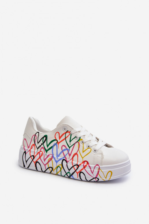 Femminile Scarpe modello sneakers Con I Cuori Colore bianco Claral