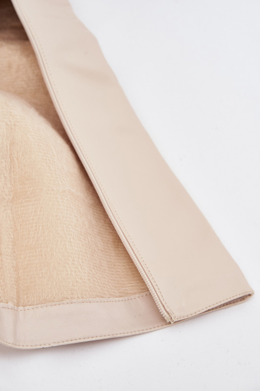 Stivali alti da donna imbottiti con tacco e piattaforma color avorio "Lysara"