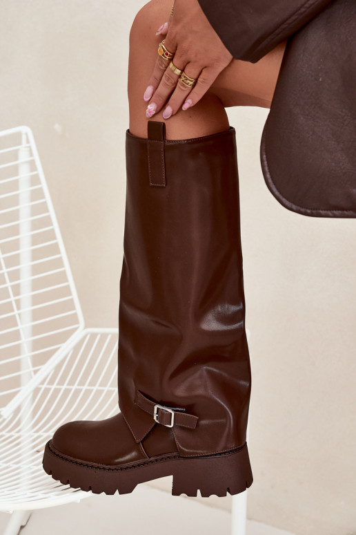 riscaldamento stivaliINyAiniętą CholeAką I con fibbie CzekoladoAe Fiorae