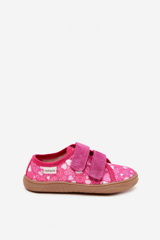 Pantofole Barefoot Infantile con i cuori Milami colore rosa Saphira