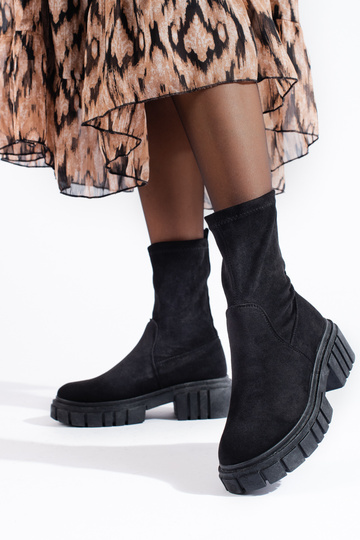 colore nero scarpe dalla pelle scamosciata donne 2