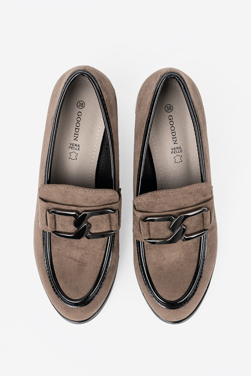 stivaletti in camoscio color sabbia con tacco spesso