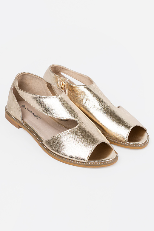 colore dorato sandali donne z Aycięciami