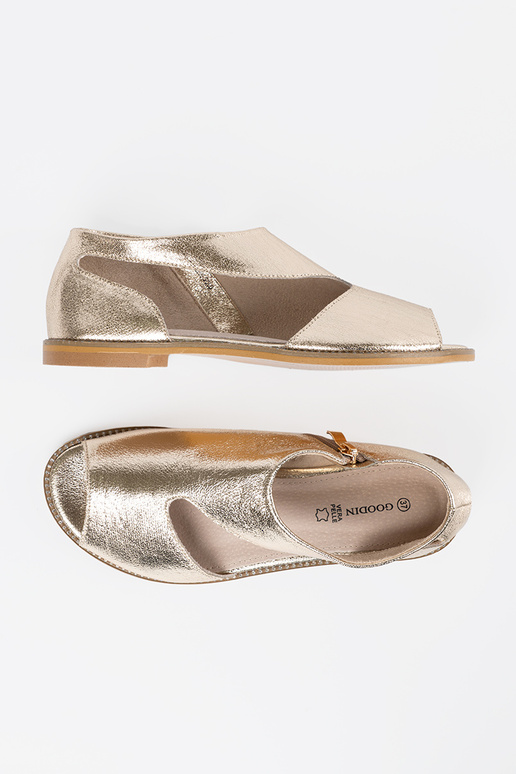 colore dorato sandali donne z Aycięciami