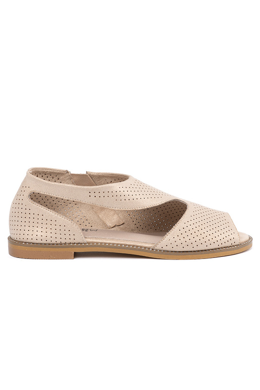 colore dorato sandali traforato su suola piatta