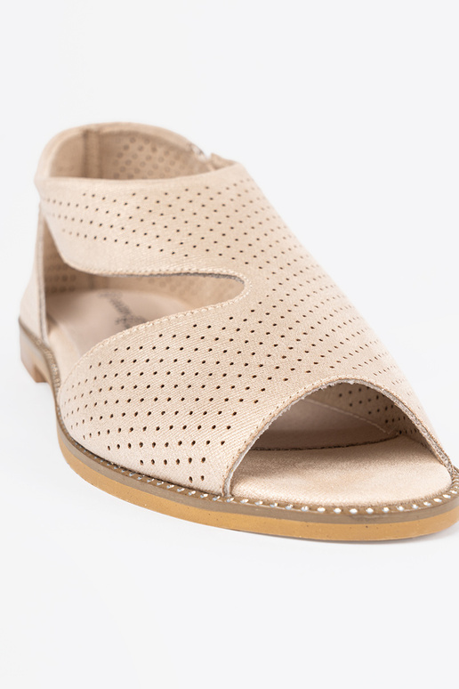 colore dorato sandali traforato su suola piatta