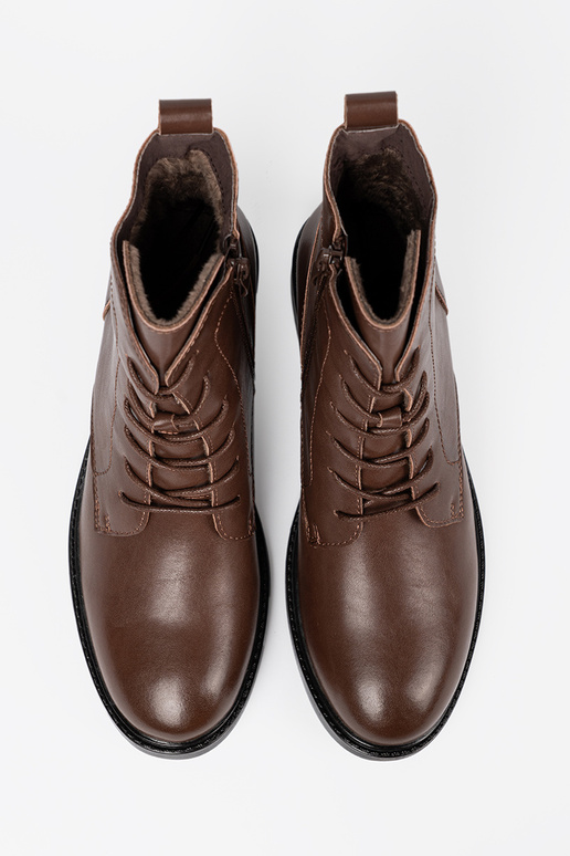 colore marrone allacciato scarpe z niskim obcasem Sergio Leone