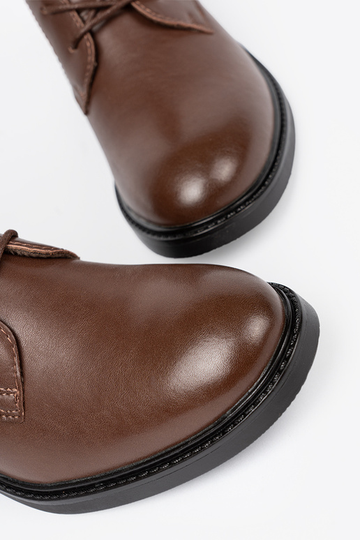 colore marrone allacciato scarpe z niskim obcasem Sergio Leone