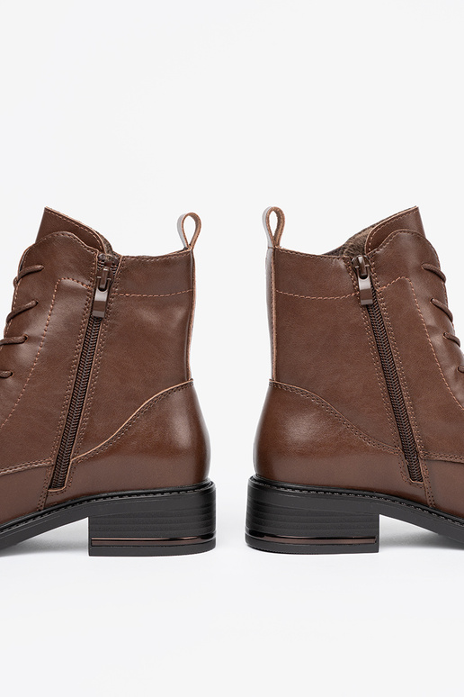 colore marrone allacciato scarpe z niskim obcasem Sergio Leone