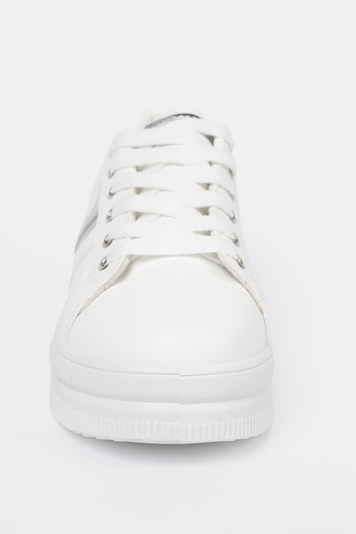 Colore bianco Scarpe modello sneakers z metallicom argentom akcentem