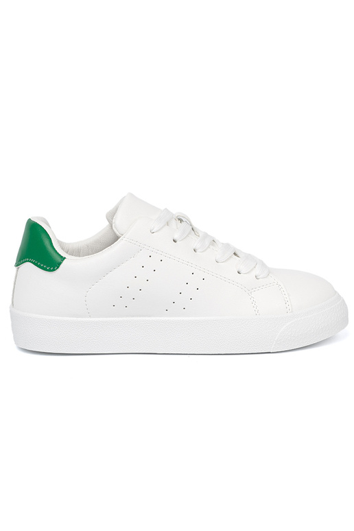 Elegantello classico Colore bianco Scarpe modello sneakers z verdem akcentem
