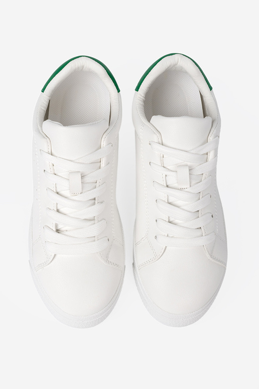 Elegantello classico Colore bianco Scarpe modello sneakers z verdem akcentem