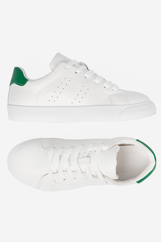 Elegantello classico Colore bianco Scarpe modello sneakers z verdem akcentem