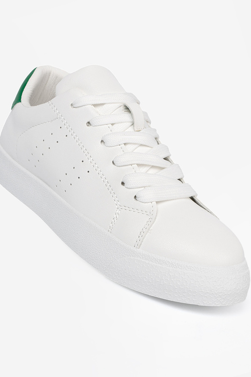 Elegantello classico Colore bianco Scarpe modello sneakers z verdem akcentem