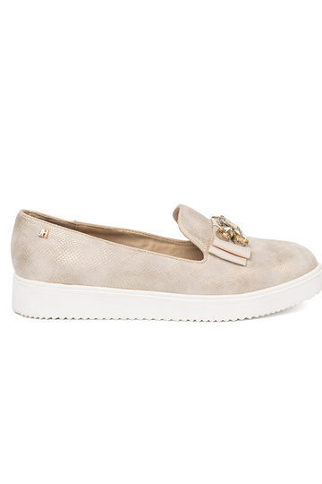 colore dorato mocassini z biżuteryjnym detalem na przodzie 2