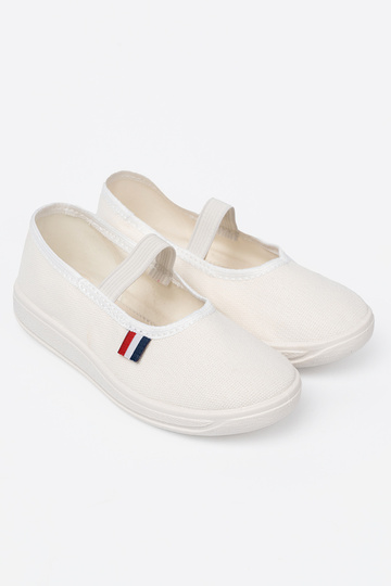 Colore bianco scarpe z flessibilem paskiem
