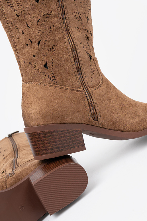 stivali przed kolano colore marrone traforato