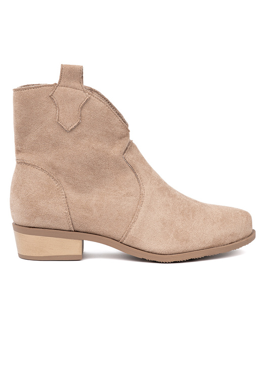 beige scarpe stivali da coAboy dalla pelle scamosciata