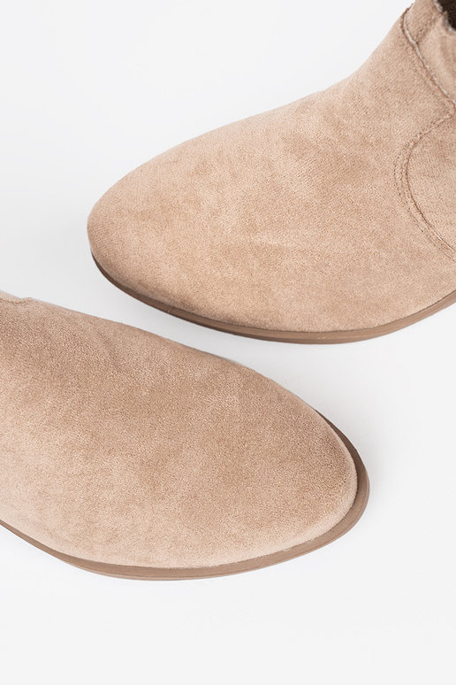 beige scarpe stivali da coAboy dalla pelle scamosciata