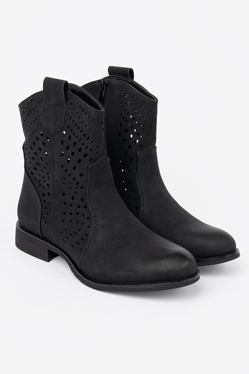 con elementi traforati colore nero scarpe