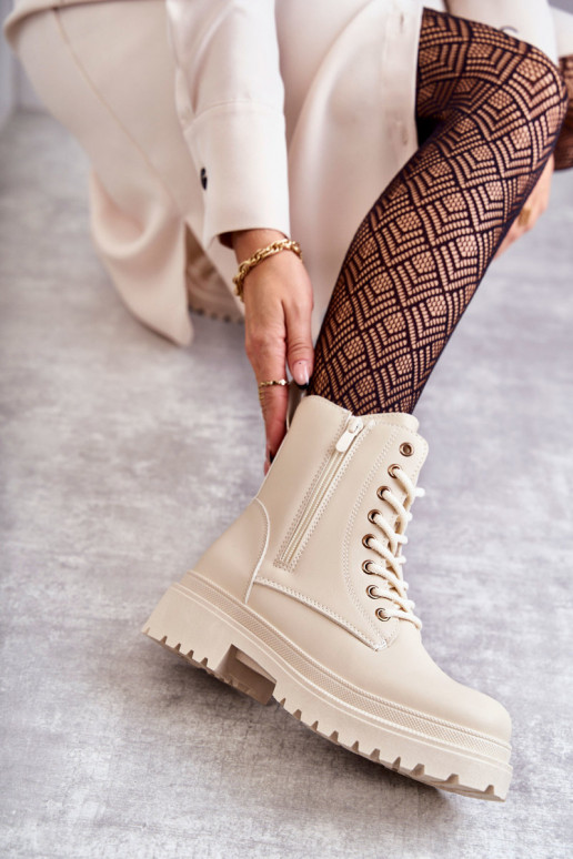 Stivali da donna riscaldamento colore avorio Dorchen