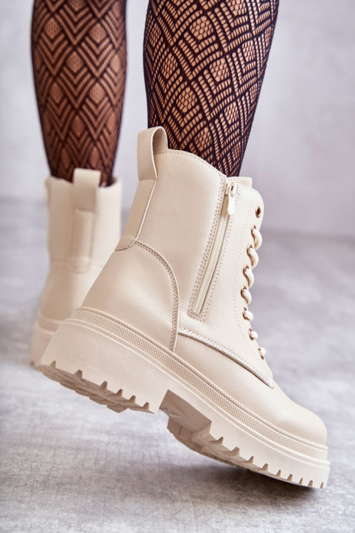 Stivali da donna riscaldamento colore avorio Dorchen