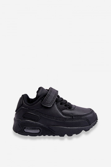 Scarpe sportive nere in pelle per bambini con plateau Lori 2