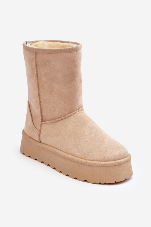 Femminile Stivali da neve con una pelliccia beige Abrams