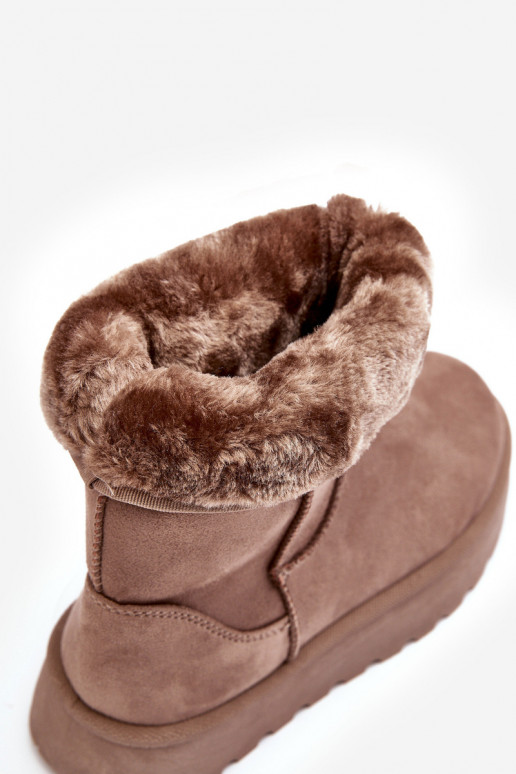 Femminile Stivali da neve con una pelliccia beige Abrams