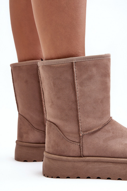 Femminile Stivali da neve con una pelliccia beige Abrams