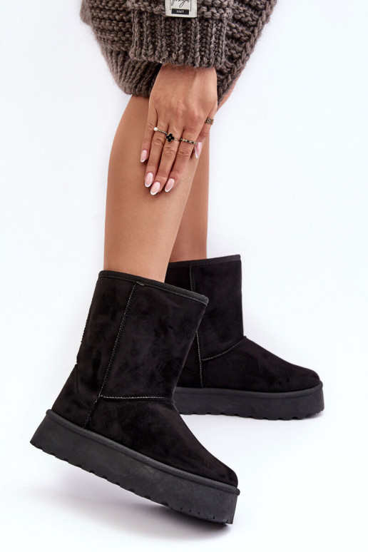 Femminile Stivali da neve con una pelliccia colore nero Abrams