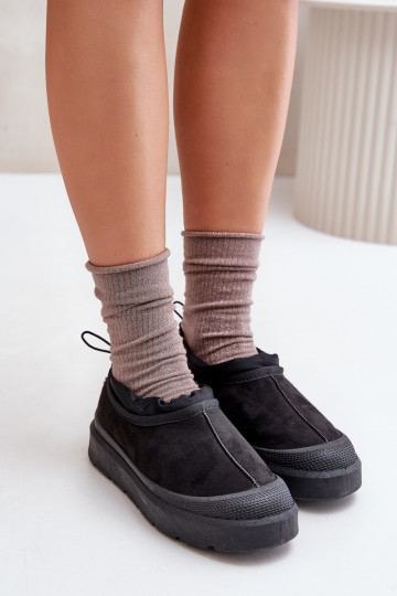 Stivali da neve Femminile con una piattaforma Con piano basso colore nero Izamine