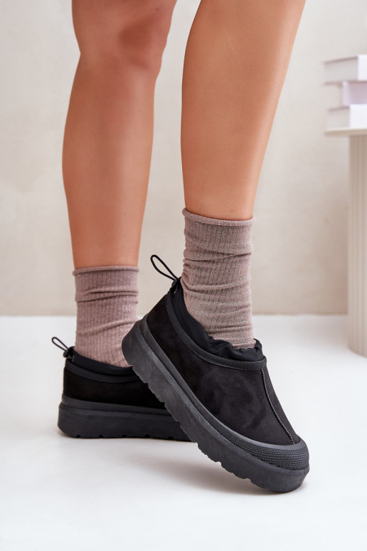 Stivali da neve Femminile con una piattaforma Con piano basso colore nero Izamine