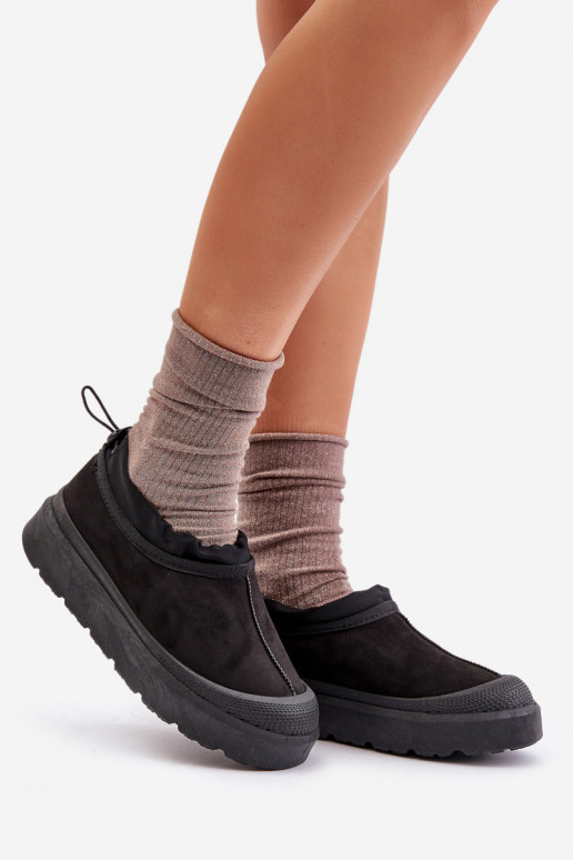 Stivali da neve Femminile con una piattaforma Con piano basso colore nero Izamine