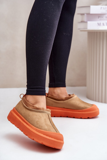 Stivali da neve Femminile con una piattaforma Con piano basso colore marrone Izamine 2