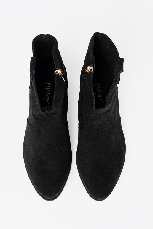 colore nero scarpe stivali da coAboy dalla pelle scamosciata