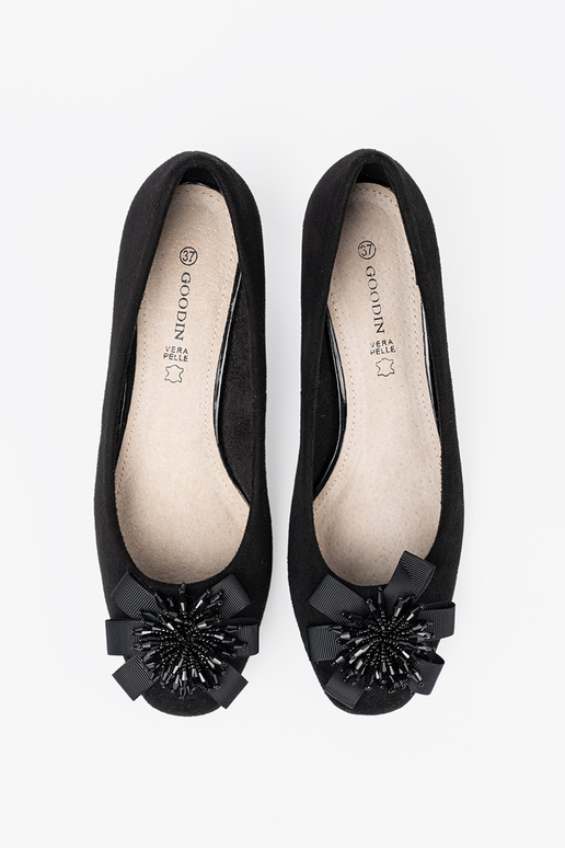 colore nero tacchi alti z ozdobnym kAiatem