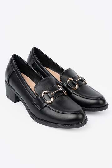 colore nero scarpe da donna z elegancką sprzączką