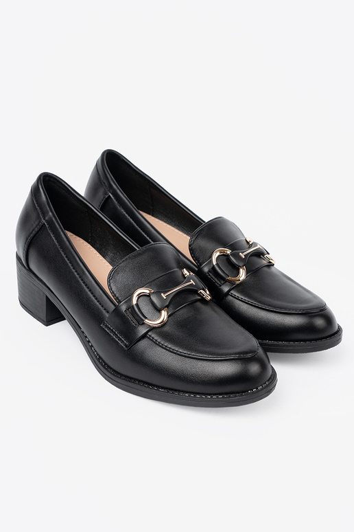 colore nero scarpe da donna z elegancką sprzączką