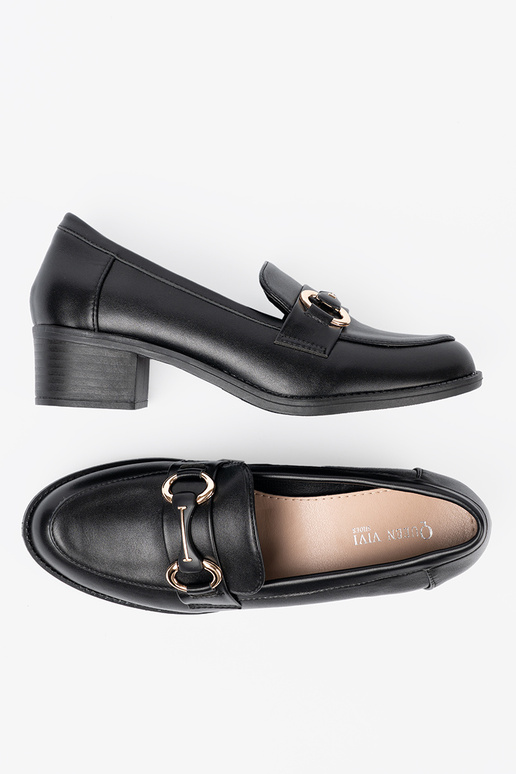 colore nero scarpe da donna z elegancką sprzączką