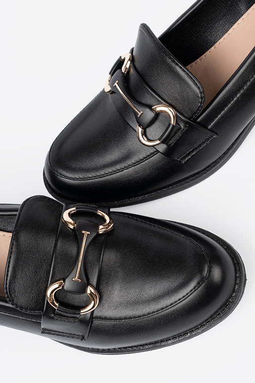 colore nero scarpe da donna z elegancką sprzączką