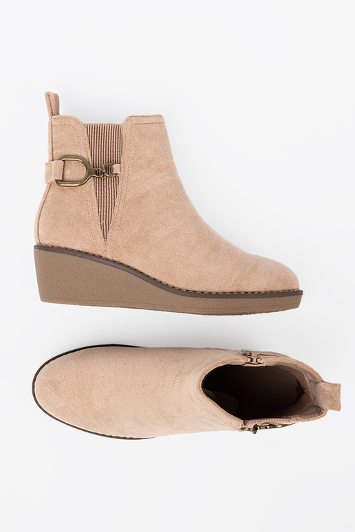beige Scarpe da donna na Aygodnym, niskim coturnoie
