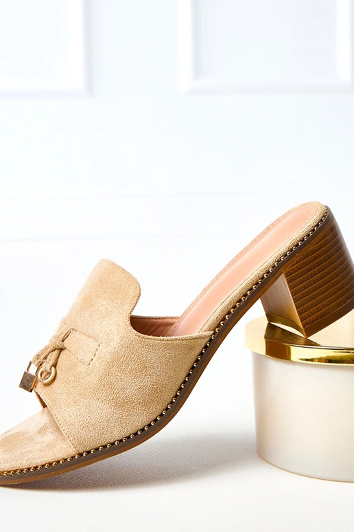 Ciabatte sabbia con tacco e...