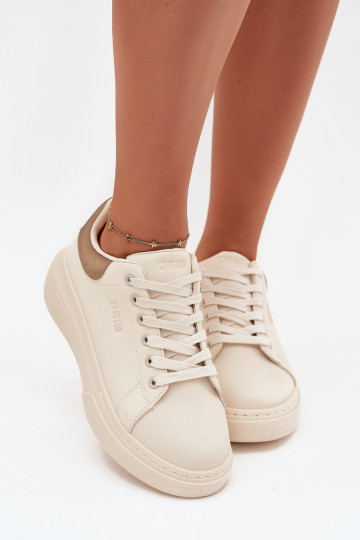 Scarpe sportive da donna con platform Big Star SS274246 di colore avorio