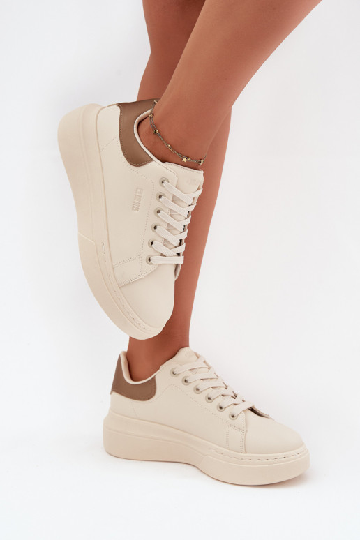 Scarpe modello sneakers Femminile con una piattaforma Big Star SS274246 colore avorio