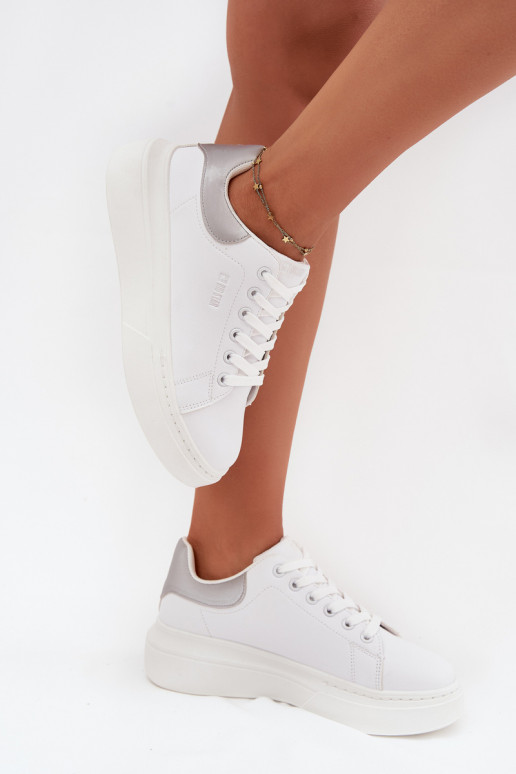 Scarpe modello sneakers Femminile con una piattaforma Big Star SS274245 Bianco-color argento