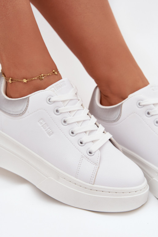 Scarpe modello sneakers Femminile con una piattaforma Big Star SS274245 Bianco-color argento