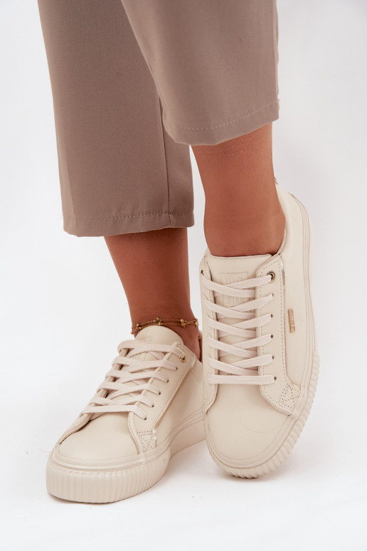 Femminile Scarpe modello sneakers in ecopelle Big Star SS274027 beige-colore dorato